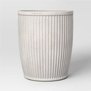 Studio McGee Weathered Ribbed Composite Indoor Outdoor Planter (large 
18”)